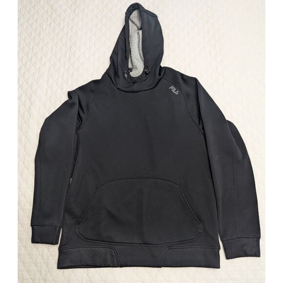 ✨ FILA Sport Hoodie Men's M Black Pullover Preowned - Picture 2 of 7